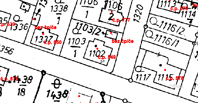 Rychnov u Jablonce nad Nisou 549 na parcele st. 1102 v KÚ Rychnov u Jablonce nad Nisou, Katastrální mapa