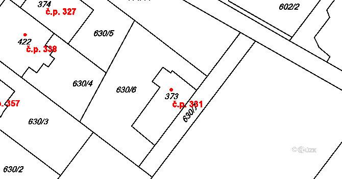 Držovice 331 na parcele st. 373 v KÚ Držovice na Moravě, Katastrální mapa