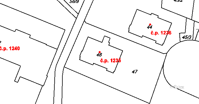 Podlesí 1235, Havířov na parcele st. 46 v KÚ Bludovice, Katastrální mapa