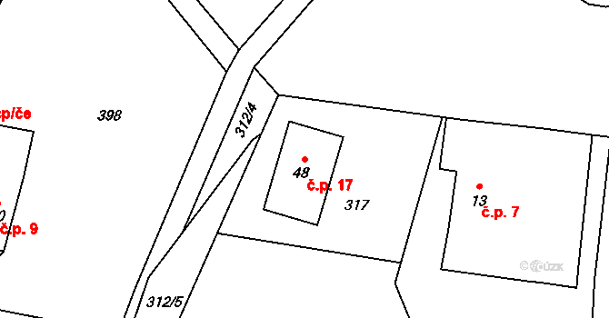 Kralovice 17, Nebahovy na parcele st. 48 v KÚ Kralovice, Katastrální mapa