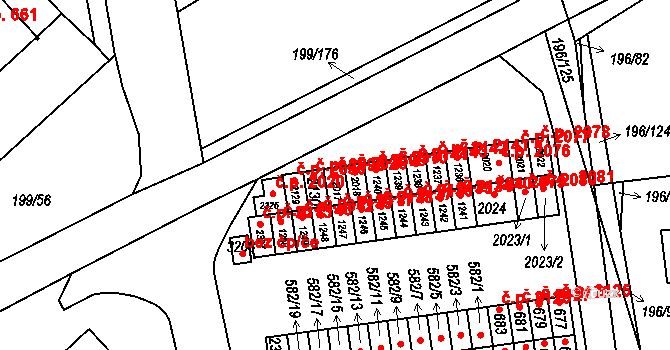 Sezimovo Ústí 2026 na parcele st. 2017 v KÚ Sezimovo Ústí, Katastrální mapa