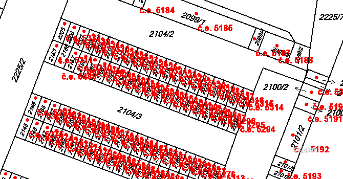 Kadaň 5301 na parcele st. 2197 v KÚ Kadaň, Katastrální mapa