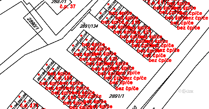 Orlová 38226651 na parcele st. 2891/52 v KÚ Poruba u Orlové, Katastrální mapa