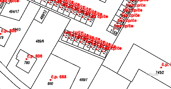 Milevsko 39942651 na parcele st. 1142 v KÚ Milevsko, Katastrální mapa