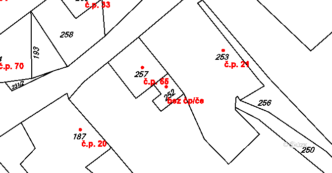 Dlouhá Loučka 42035651 na parcele st. 252 v KÚ Plinkout, Katastrální mapa