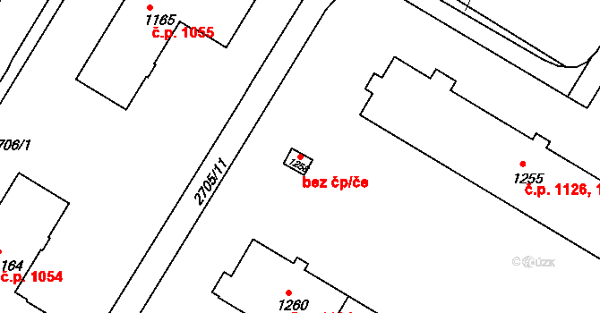 Bystřice pod Hostýnem 42119651 na parcele st. 1258 v KÚ Bystřice pod Hostýnem, Katastrální mapa