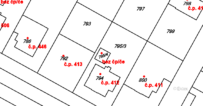 Opočno 44237651 na parcele st. 795/4 v KÚ Opočno pod Orlickými horami, Katastrální mapa