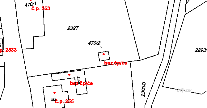Rožnov pod Radhoštěm 45678651 na parcele st. 470/2 v KÚ Rožnov pod Radhoštěm, Katastrální mapa