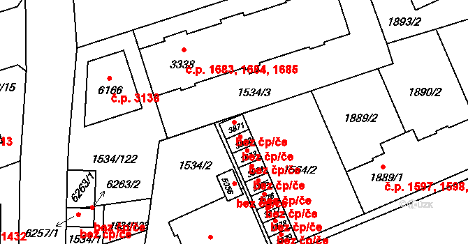 Šumperk 48519651 na parcele st. 3871 v KÚ Šumperk, Katastrální mapa