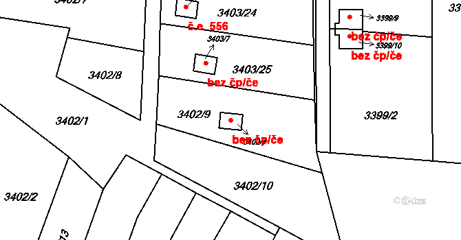 Orlová 49034651 na parcele st. 3402/4 v KÚ Horní Lutyně, Katastrální mapa