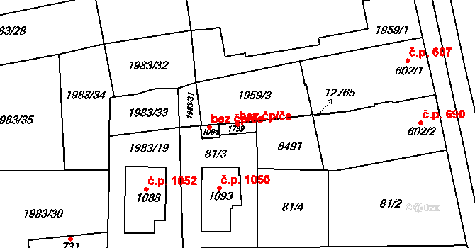 Hrušovany nad Jevišovkou 49451651 na parcele st. 1739 v KÚ Hrušovany nad Jevišovkou, Katastrální mapa