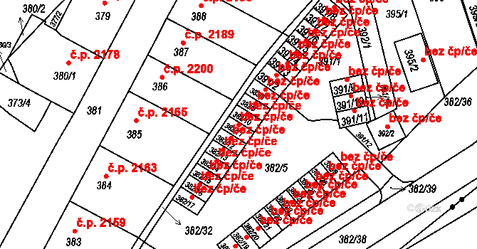 Chomutov 49526651 na parcele st. 382/11 v KÚ Chomutov II, Katastrální mapa