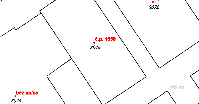 Střekov 1658, Ústí nad Labem na parcele st. 3045 v KÚ Střekov, Katastrální mapa