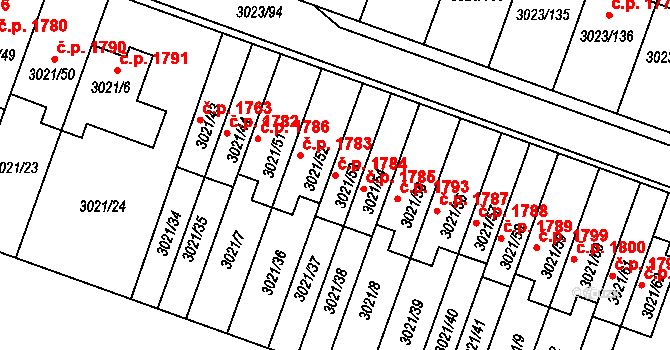 Mikulov 1784 na parcele st. 3021/53 v KÚ Mikulov na Moravě, Katastrální mapa