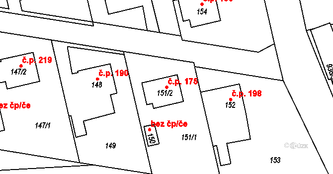 Křemže 175 na parcele st. 151/2 v KÚ Křemže, Katastrální mapa