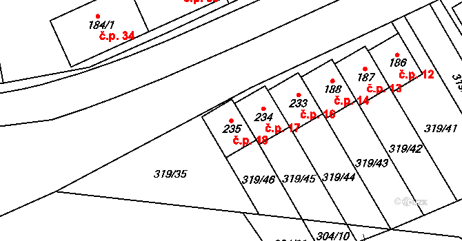 Rychnov nad Malší 18, Dolní Dvořiště na parcele st. 235 v KÚ Rychnov nad Malší, Katastrální mapa