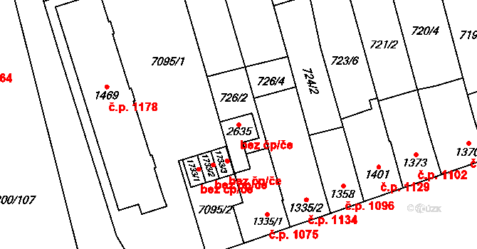 Kojetín 90659651 na parcele st. 2635 v KÚ Kojetín, Katastrální mapa