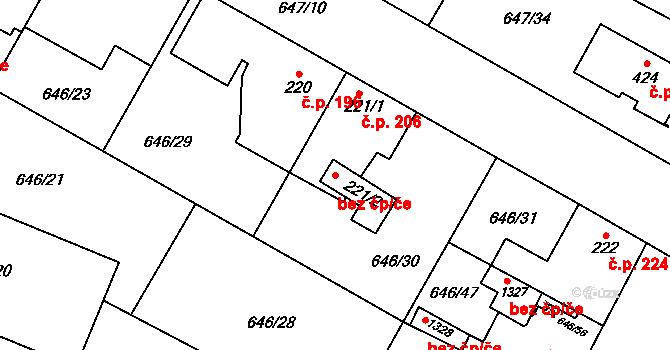 Líbeznice 92317651 na parcele st. 221/2 v KÚ Líbeznice, Katastrální mapa