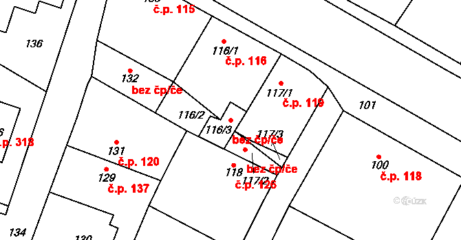 Chotíkov 93454651 na parcele st. 116/3 v KÚ Chotíkov, Katastrální mapa