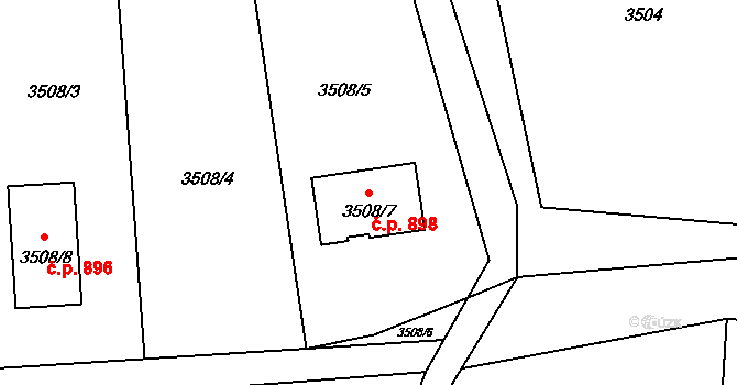 Horní Těrlicko 898, Těrlicko na parcele st. 3508/7 v KÚ Horní Těrlicko, Katastrální mapa