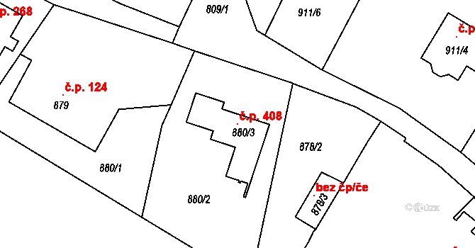 Dolní Marklovice 408, Petrovice u Karviné na parcele st. 880/3 v KÚ Dolní Marklovice, Katastrální mapa