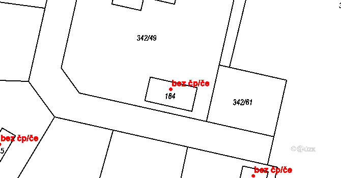Veselá 101196652 na parcele st. 184 v KÚ Veselá u Rokycan, Katastrální mapa