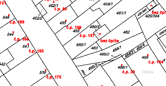 Zarazice 158, Veselí nad Moravou na parcele st. 460/1 v KÚ Zarazice, Katastrální mapa