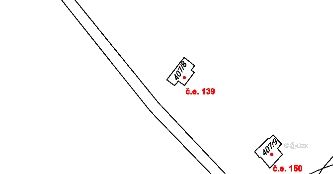Rounek 139, Vyskytná nad Jihlavou na parcele st. 407/8 v KÚ Rounek, Katastrální mapa