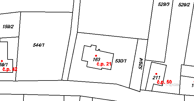 Karlín 21, Dolní Poustevna na parcele st. 163 v KÚ Horní Poustevna, Katastrální mapa