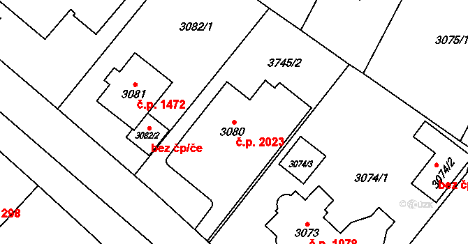 Břevnov 2023, Praha na parcele st. 3080 v KÚ Břevnov, Katastrální mapa