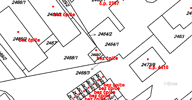 Chomutov 39076652 na parcele st. 2468/2 v KÚ Chomutov II, Katastrální mapa