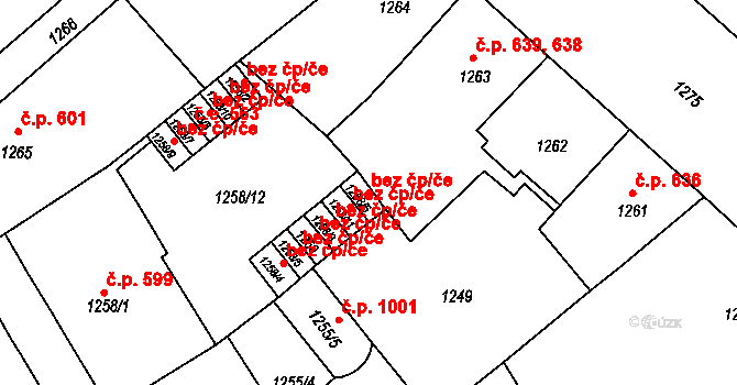 Brno 39464652 na parcele st. 1258/6 v KÚ Veveří, Katastrální mapa