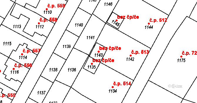 Rýmařov 40186652 na parcele st. 1143 v KÚ Rýmařov, Katastrální mapa