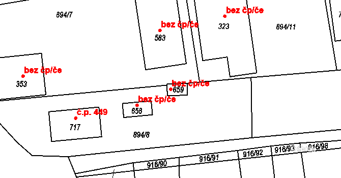 Lhenice 42084652 na parcele st. 659 v KÚ Lhenice, Katastrální mapa
