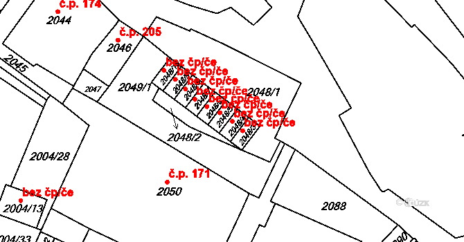 Vysoké Mýto 42269652 na parcele st. 2048/4 v KÚ Vysoké Mýto, Katastrální mapa