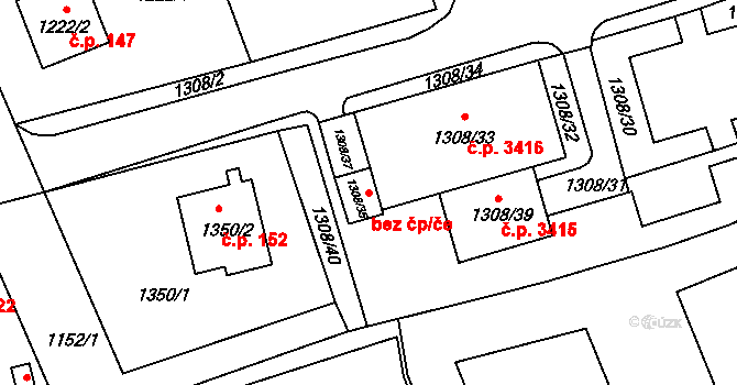 Frýdek-Místek 42385652 na parcele st. 1308/35 v KÚ Frýdek, Katastrální mapa