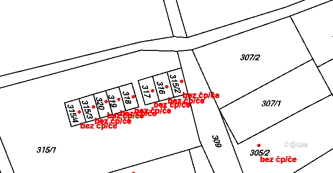Rýmařov 42831652 na parcele st. 316 v KÚ Jamartice, Katastrální mapa