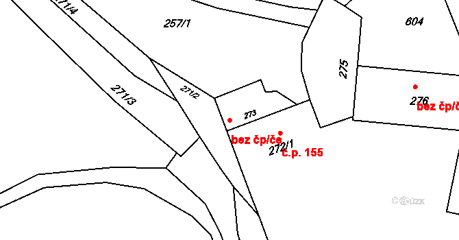 Kroměříž 49653652 na parcele st. 273 v KÚ Miňůvky, Katastrální mapa