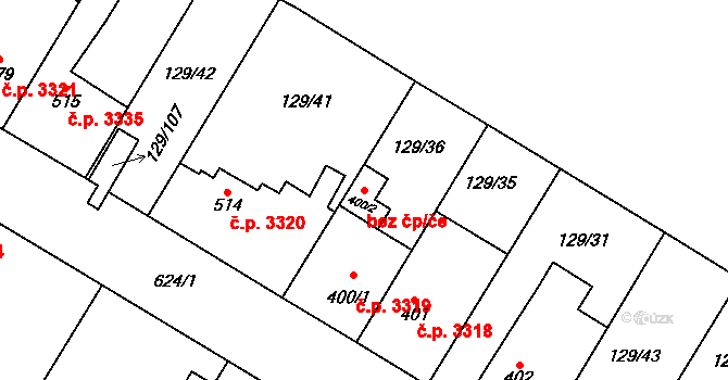 Jihlava 50271652 na parcele st. 400/2 v KÚ Bedřichov u Jihlavy, Katastrální mapa