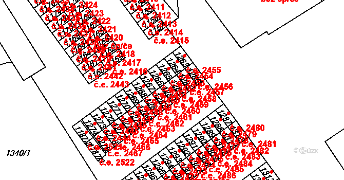 Trmice 2459 na parcele st. 1283 v KÚ Trmice, Katastrální mapa