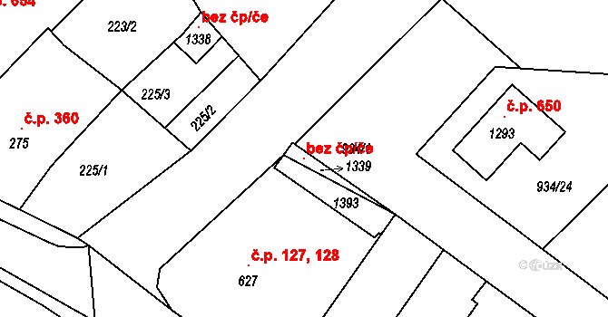 Slavonice 109022653 na parcele st. 1339 v KÚ Slavonice, Katastrální mapa