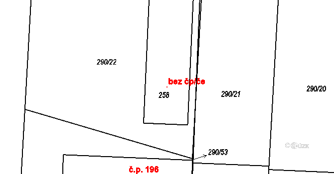 Choťánky 115143653 na parcele st. 258 v KÚ Choťánky, Katastrální mapa