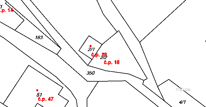 Přibyslav 18 na parcele st. 2/2 v KÚ Přibyslav nad Metují, Katastrální mapa