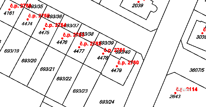 Dvůr Králové nad Labem 2761 na parcele st. 4478 v KÚ Dvůr Králové nad Labem, Katastrální mapa