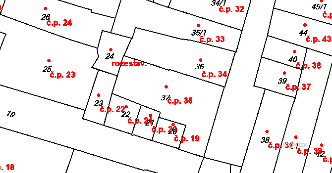 České Budějovice 1 35, České Budějovice na parcele st. 37 v KÚ České Budějovice 1, Katastrální mapa