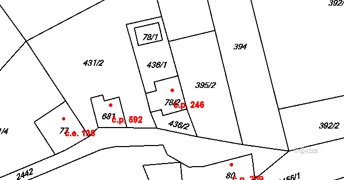 Lučany nad Nisou 246 na parcele st. 78/2 v KÚ Lučany nad Nisou, Katastrální mapa