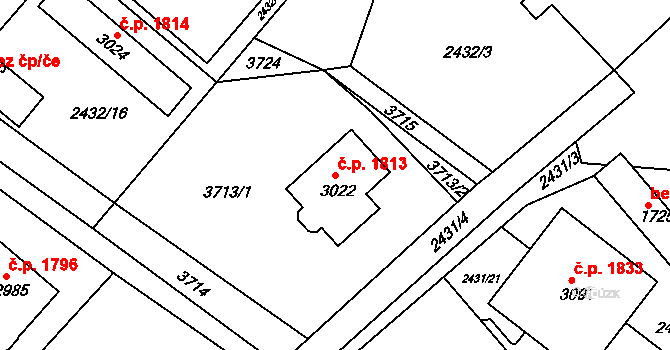 Lysá nad Labem 1813 na parcele st. 3022 v KÚ Lysá nad Labem, Katastrální mapa
