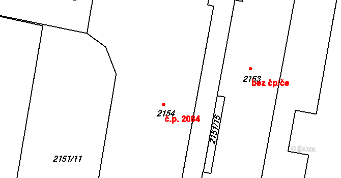 Tachov 2084 na parcele st. 2154 v KÚ Tachov, Katastrální mapa