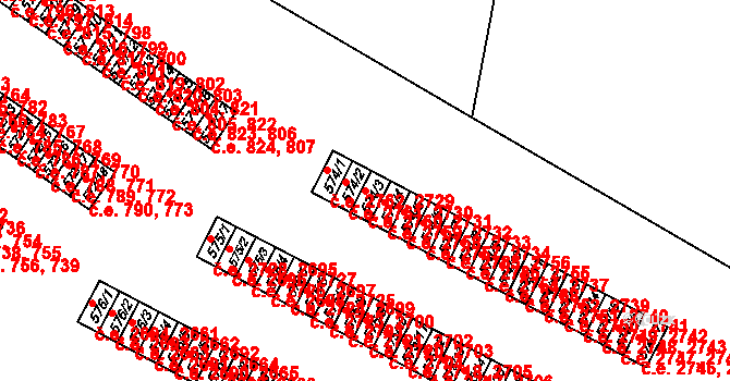 Příluky 2731,2760, Zlín na parcele st. 574/3 v KÚ Příluky u Zlína, Katastrální mapa