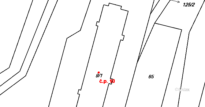 Mitrov 10, Strážek na parcele st. 9/1 v KÚ Mitrov, Katastrální mapa